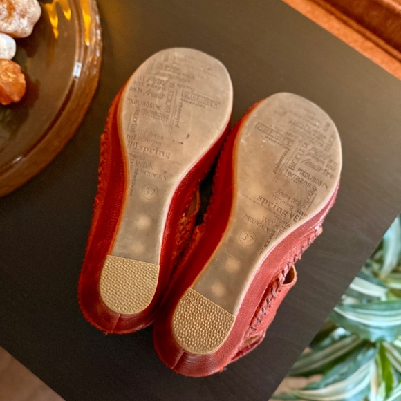 Pikolinos Red and Tan Wedge Sandals - Picture 5 of 5